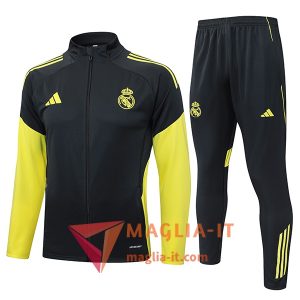 Insieme Tuta Calcio Giacca Real Madrid 2025/2026 Grigio/Giallo
