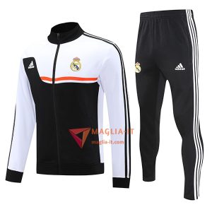Insieme Tuta Calcio Giacca Real Madrid 2025/2026 Nero/Bianco/Arancia
