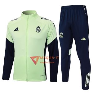 Insieme Tuta Calcio Giacca Real Madrid 2025/2026 Verde/Blu