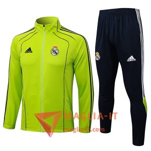 Insieme Tuta Calcio Giacca Real Madrid 2025/2026 Verde/Nero