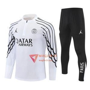 Insieme Tuta Calcio PSG 2025/2026 Bianco/Nero
