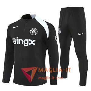 Nuova Insieme Tuta Calcio FC Chelsea 2025/2026 Nero/Bianco
