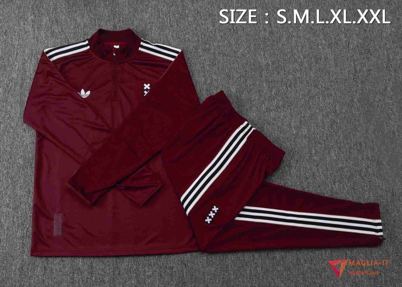 Insieme Tuta Calcio Ajax 2025/2026 Rosso/Bianco/Nero - immagine 5