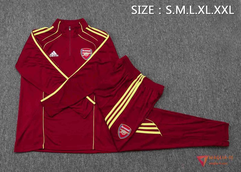Insieme Tuta Calcio Arsenal 2025/2026 Rosso/Giallo - immagine 5