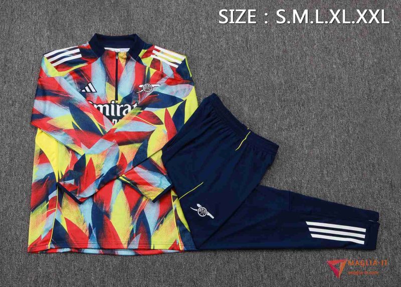 Insieme Tuta Calcio Arsenal 2025/2026 Rosso/Blu/Giallo - immagine 4