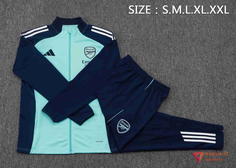 Insieme Tuta Calcio Giacca Arsenal 2025/2026 Verde/Blu - immagine 4