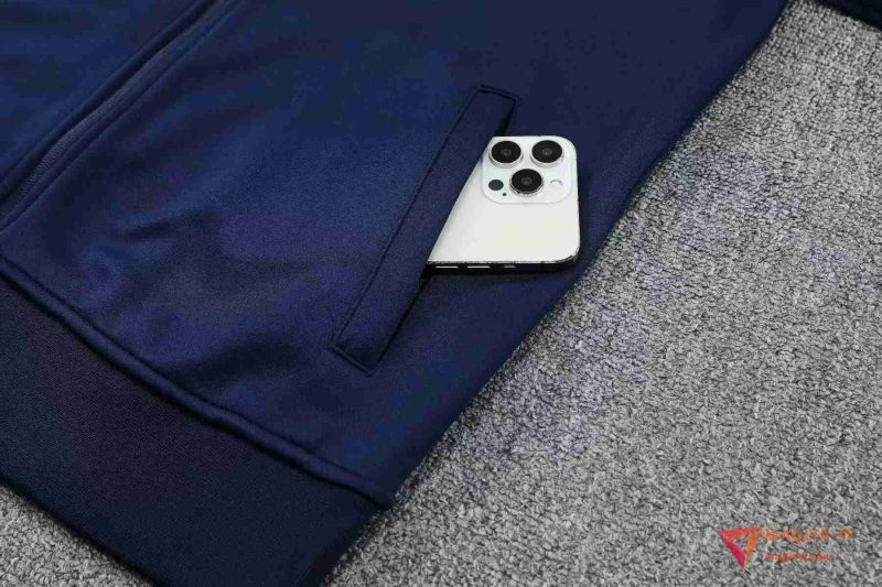 Insieme Tuta Calcio Giacca PSG 2025/2026 Blu Reale con Strisce - immagine 5