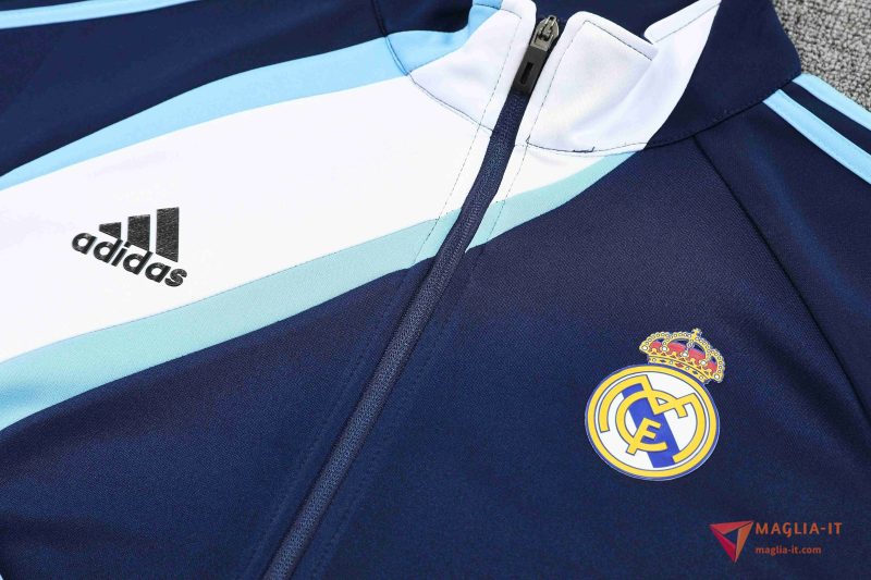 Insieme Tuta Calcio Giacca Real Madrid 2025/2026 Blu/Bianco - immagine 5