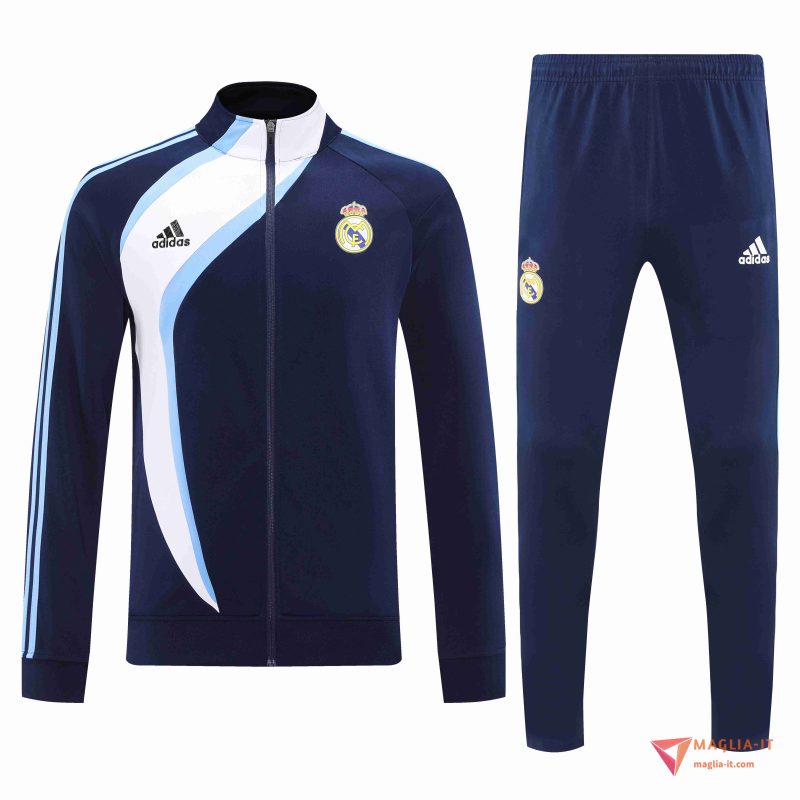 Insieme Tuta Calcio Giacca Real Madrid 2025/2026 Blu/Bianco - immagine 3
