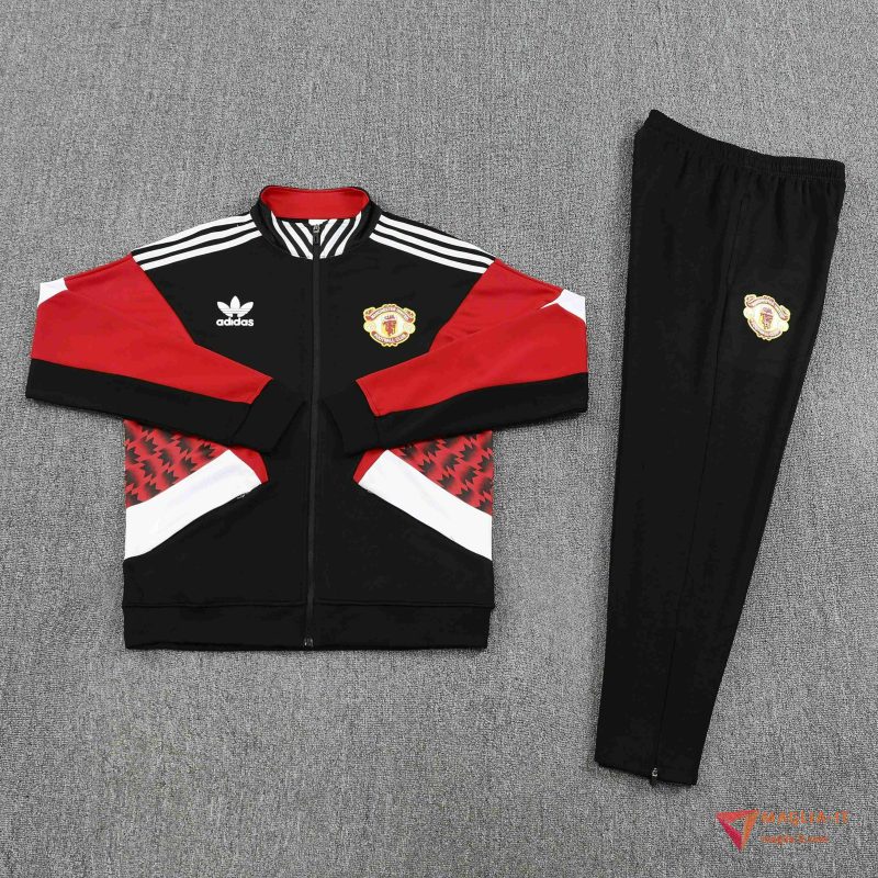 Insieme Tuta Calcio Giacca Manchester United 2025/2026 Nero/Rosso/Bianco - immagine 5