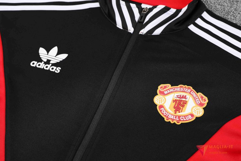 Insieme Tuta Calcio Giacca Manchester United 2025/2026 Nero/Rosso/Bianco - immagine 6