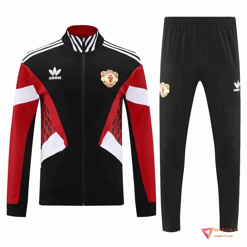 Insieme Tuta Calcio Giacca Manchester United 2025/2026 Nero/Rosso/Bianco - immagine 3