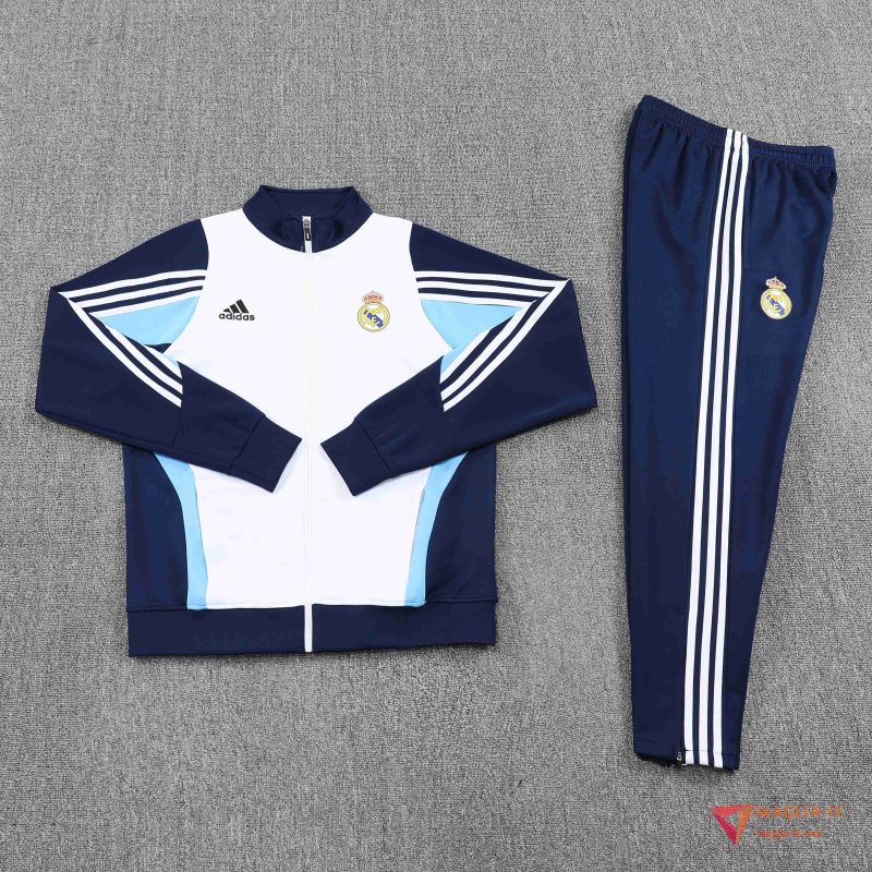 Insieme Tuta Calcio Giacca Real Madrid 2025/2026 Bianco/Blu - immagine 5