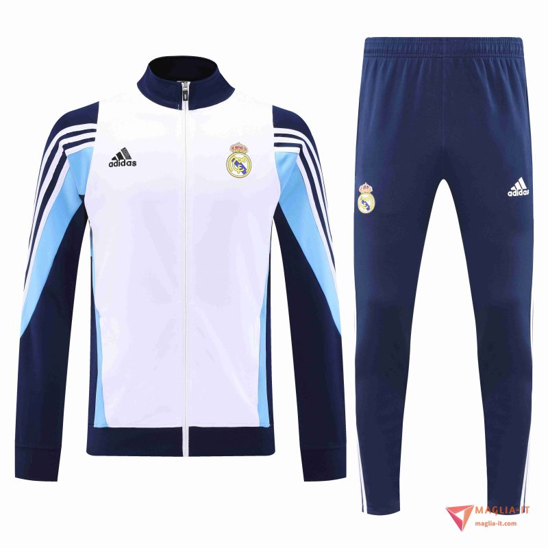 Insieme Tuta Calcio Giacca Real Madrid 2025/2026 Bianco/Blu - immagine 3