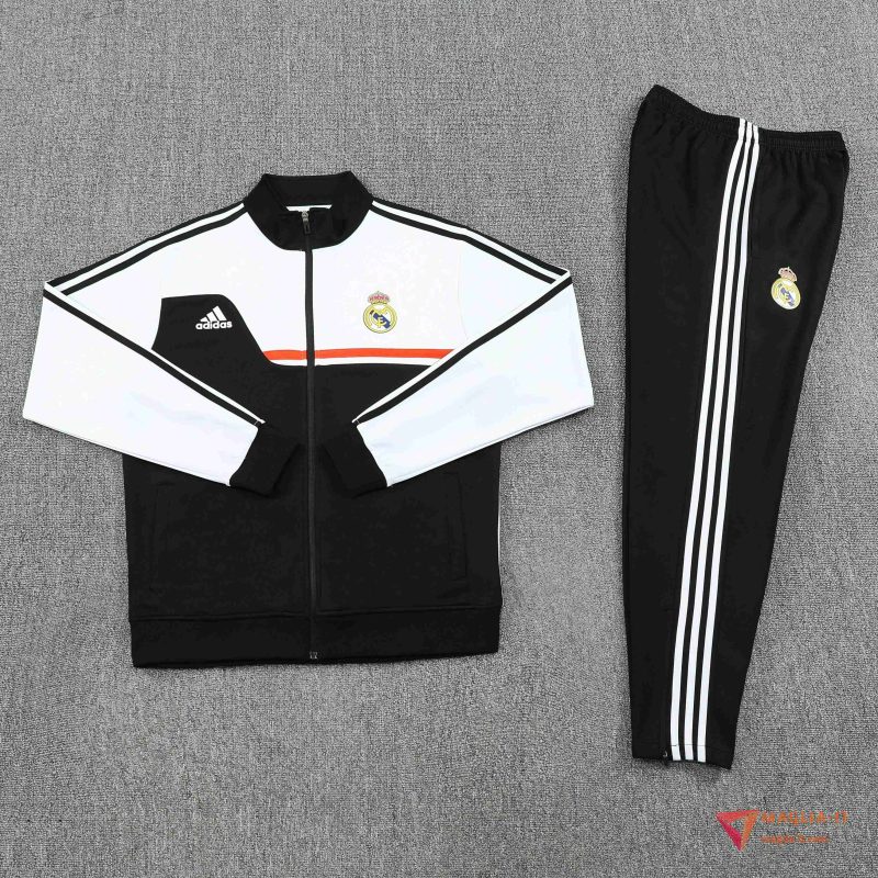 Insieme Tuta Calcio Giacca Real Madrid 2025/2026 Nero/Bianco/Arancia - immagine 5