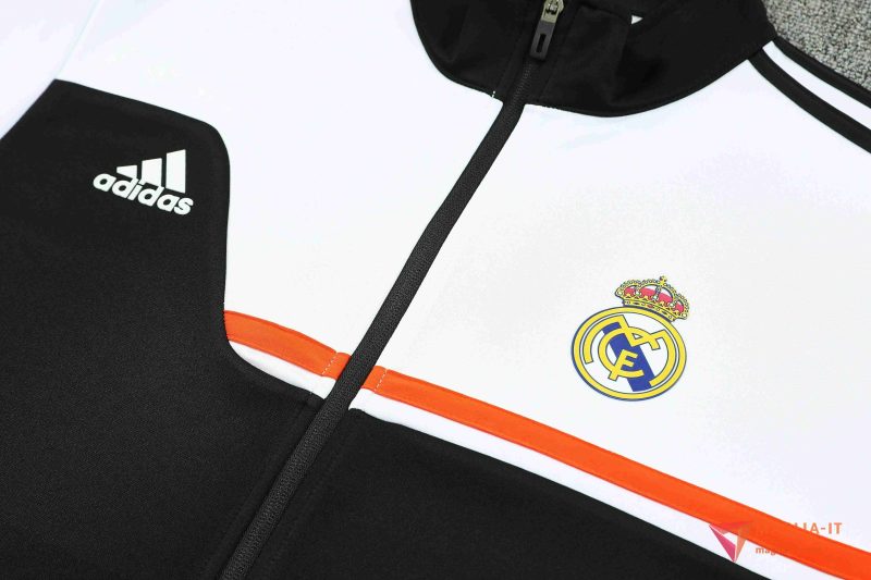 Insieme Tuta Calcio Giacca Real Madrid 2025/2026 Nero/Bianco/Arancia - immagine 6