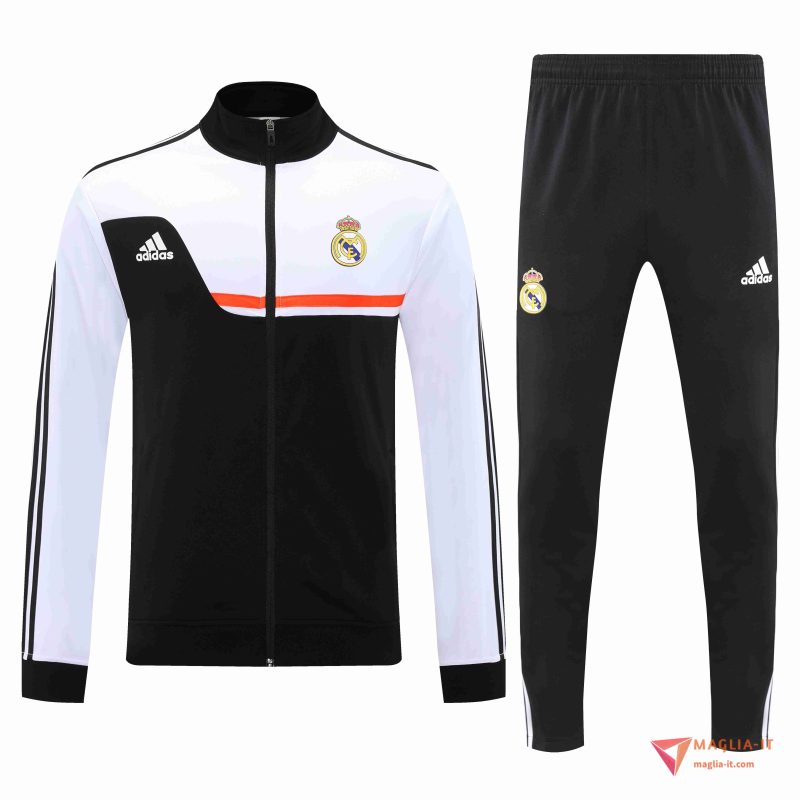 Insieme Tuta Calcio Giacca Real Madrid 2025/2026 Nero/Bianco/Arancia - immagine 3