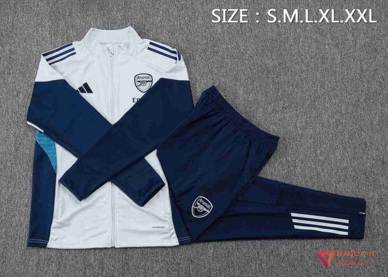 Insieme Tuta Calcio Giacca Arsenal 2025/2026 Grigio/Blu - immagine 5