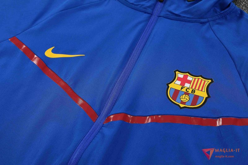 Insieme Giacca Con Cappuccio Tuta Giacca A Vento FC Barcellona 2025/2026 Blu - immagine 5